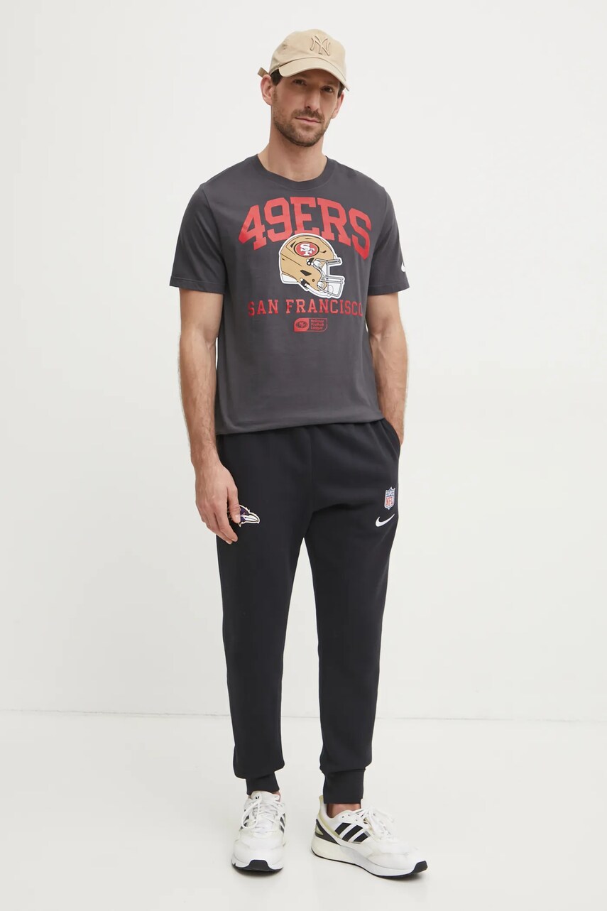 Бавовняна футболка Nike San Francisco 49ers чоловіча колір сірий з принтом N199-06F-73-5F1