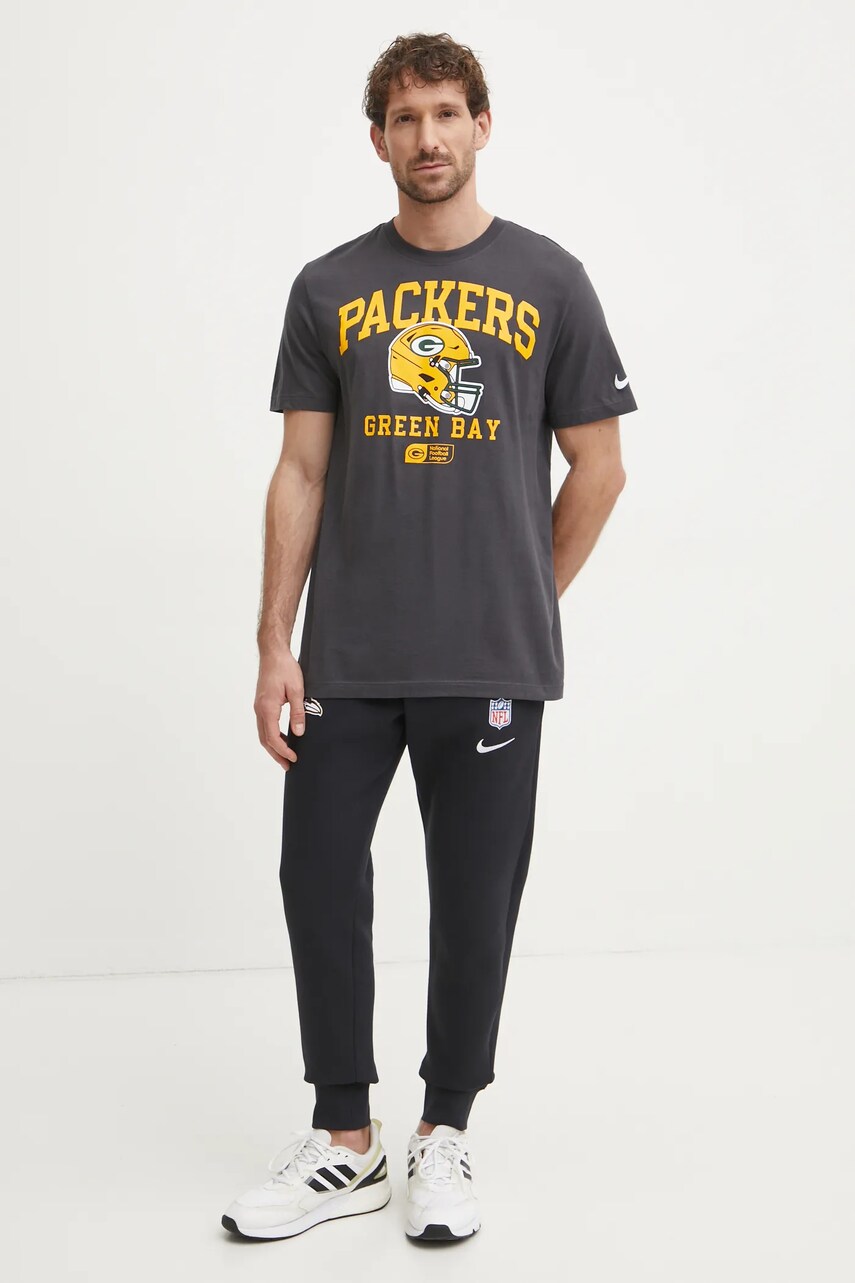 Бавовняна футболка Nike Green Bay Packers чоловіча колір сірий з принтом N199-06F-7T-5F1