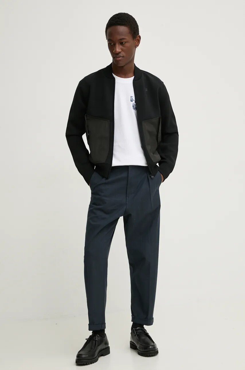 Бавовняний лонгслів G-Star Raw колір білий з принтом D25091-C336