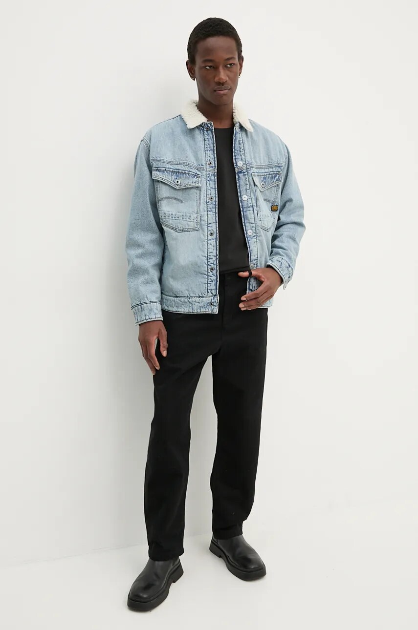 Бавовняний лонгслів G-Star Raw колір чорний з принтом D25091-C336