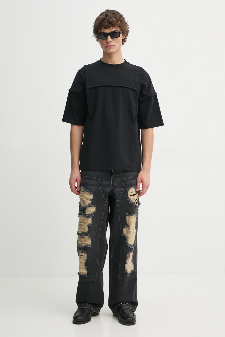 Футболка Heliot Emil чоловіча колір чорний однотонна AW24.M.09.123.BLK01
