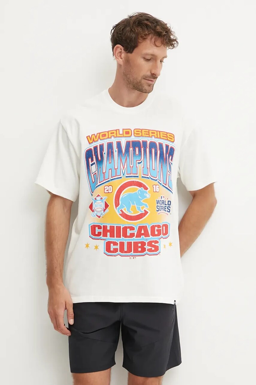 Бавовняна футболка 47 brand MLB Chicago Cubs колір бежевий з принтом BU005TMYIHQ632915SS