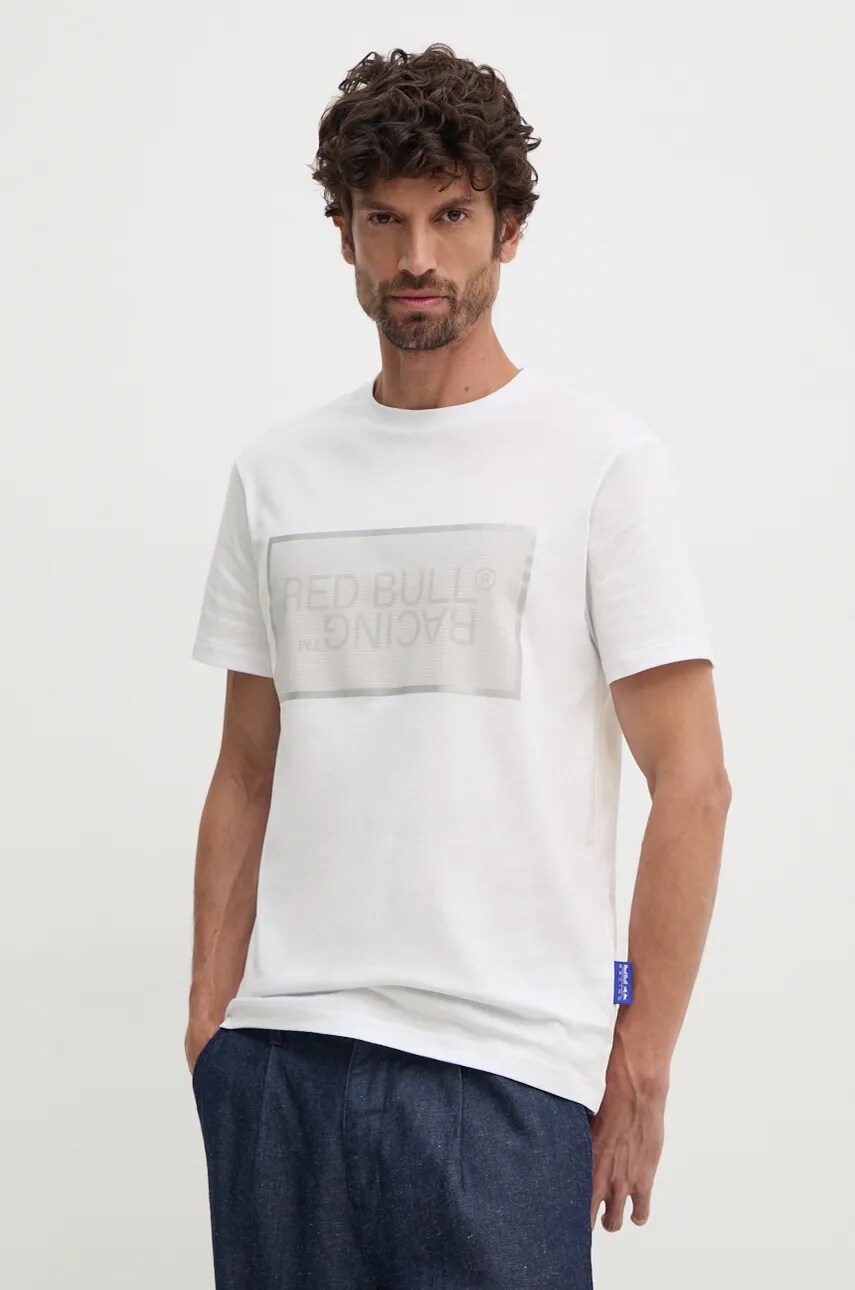Бавовняна футболка Red Bull Racing x Pepe Jeans Red Bull Racing x Pepe Jeans колір білий з принтом RU500004