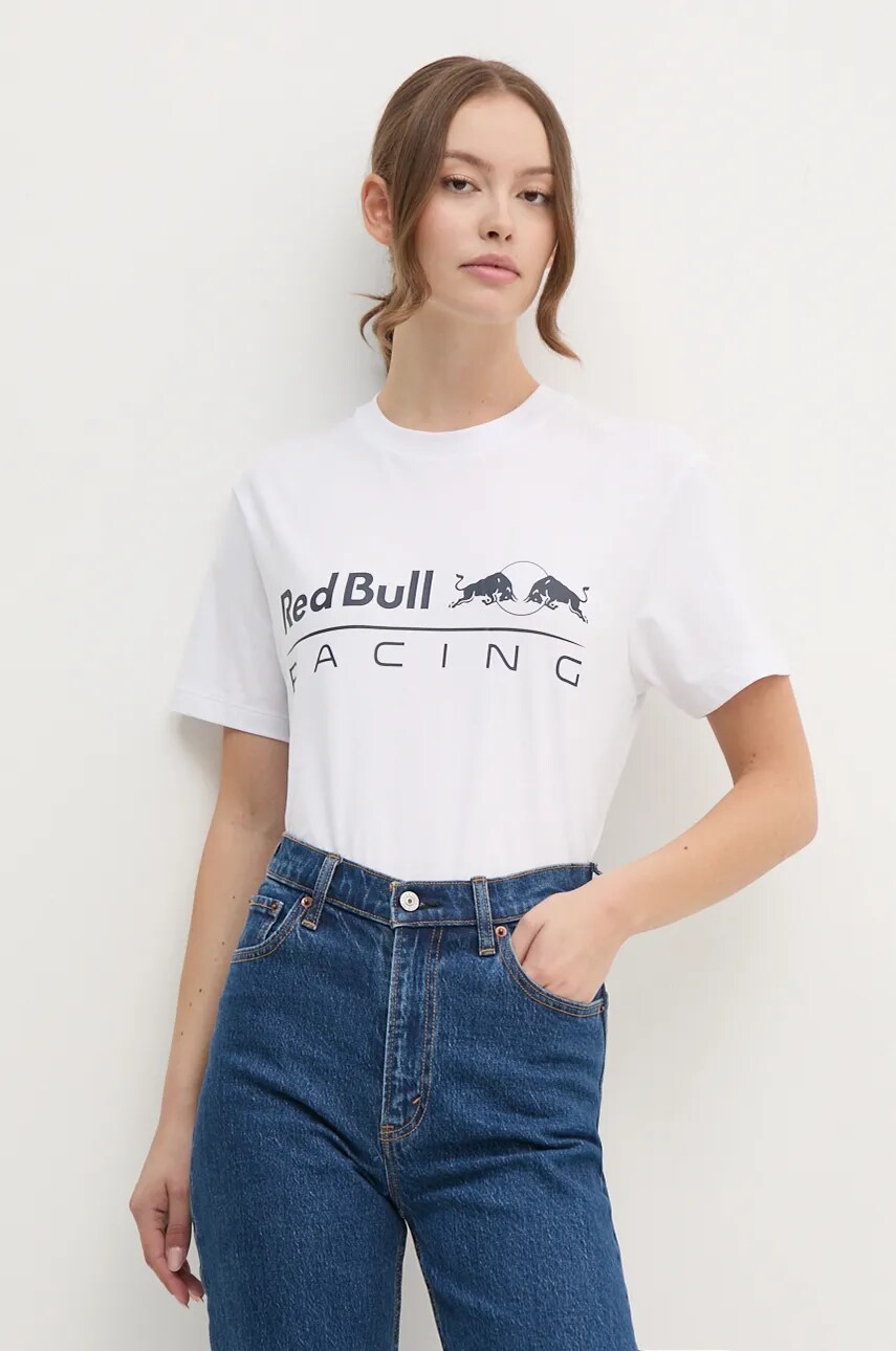 Бавовняна футболка Red Bull Racing x Pepe Jeans Red Bull Racing x Pepe Jeans колір білий з принтом RU500005