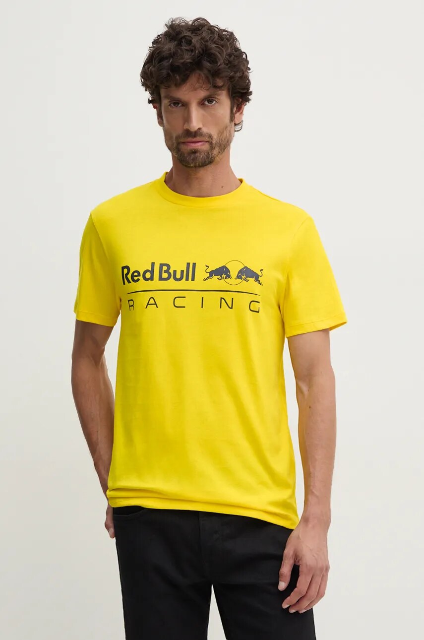 Бавовняна футболка Red Bull Racing x Pepe Jeans Red Bull Racing x Pepe Jeans колір жовтий з принтом RU500005