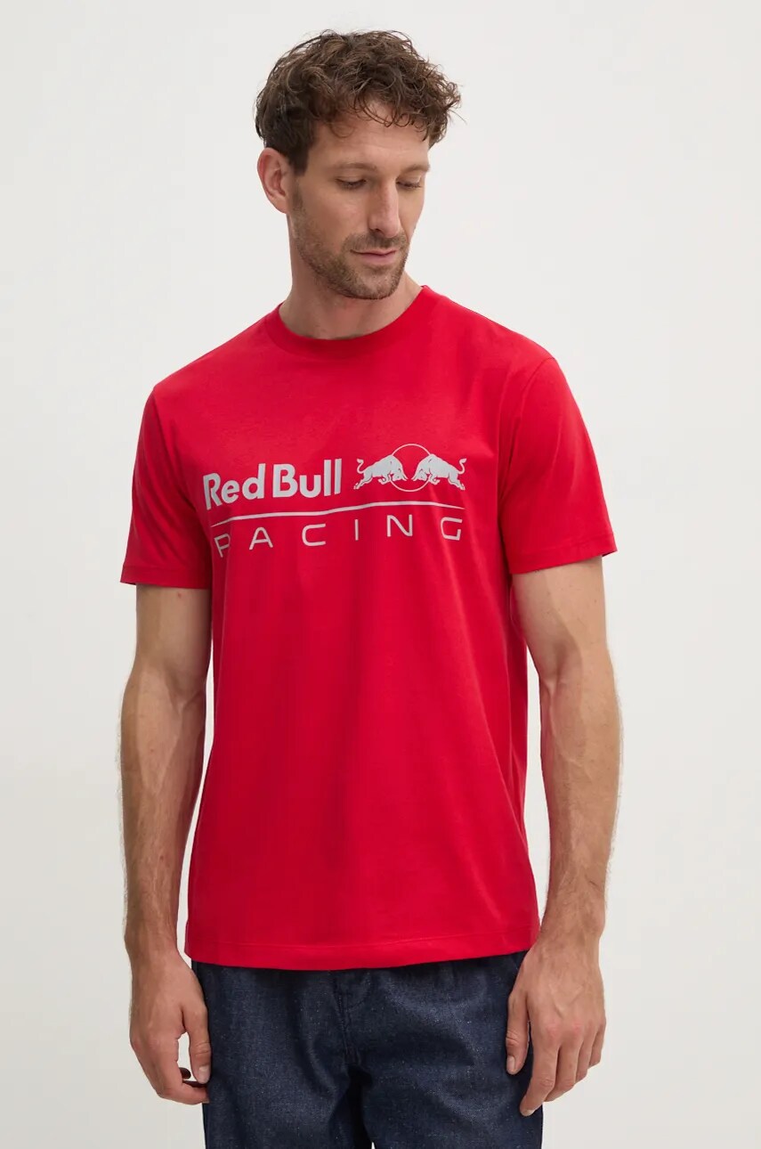 Бавовняна футболка Red Bull Racing x Pepe Jeans Red Bull Racing x Pepe Jeans колір червоний з принтом RU500005