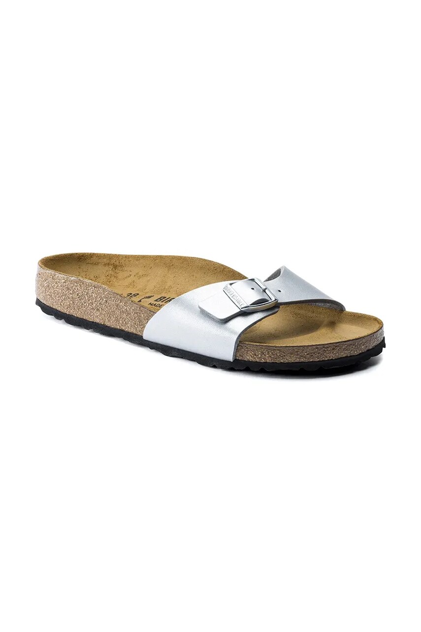 Шльопанці Birkenstock Madrit жіночі колір срібний