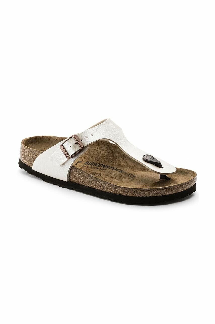 В'єтнамки Birkenstock Gizeh жіночі колір бежевий на плоскому ходу 943871