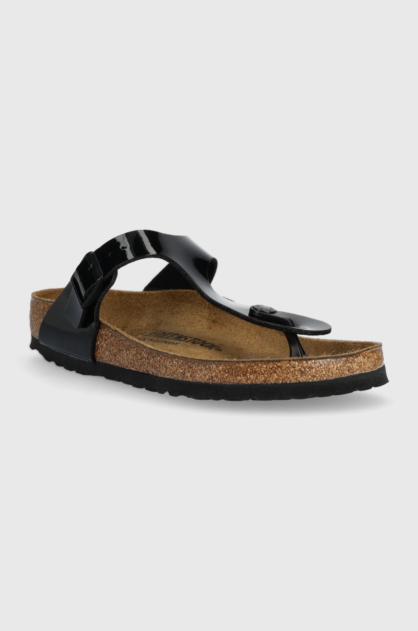 В'єтнамки Birkenstock Gizeh жіночі колір чорний на плоскому ходу 43661