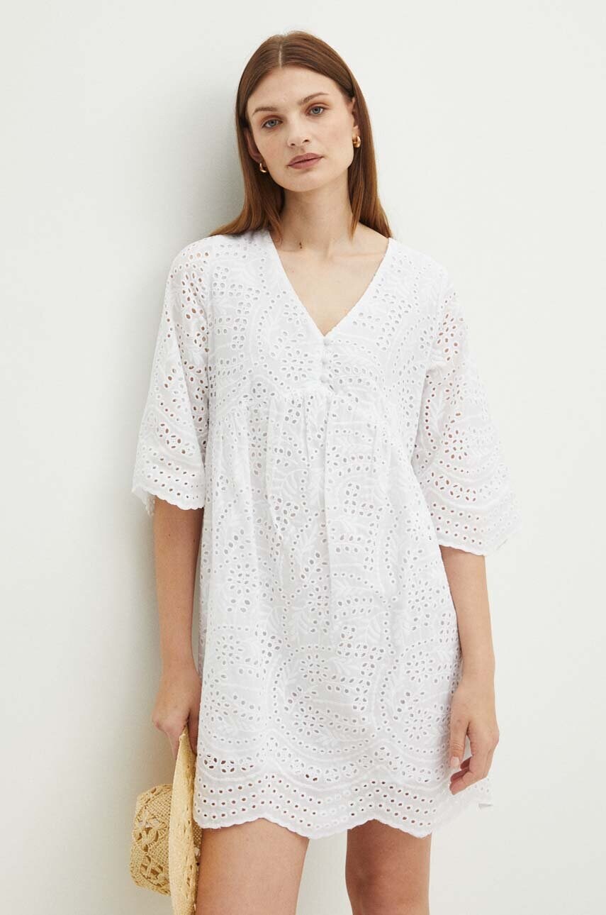Бавовняна сукня Medicine колір бежевий mini oversize