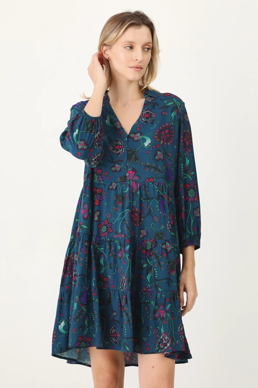 Сукня Medicine колір бірюзовий mini oversize