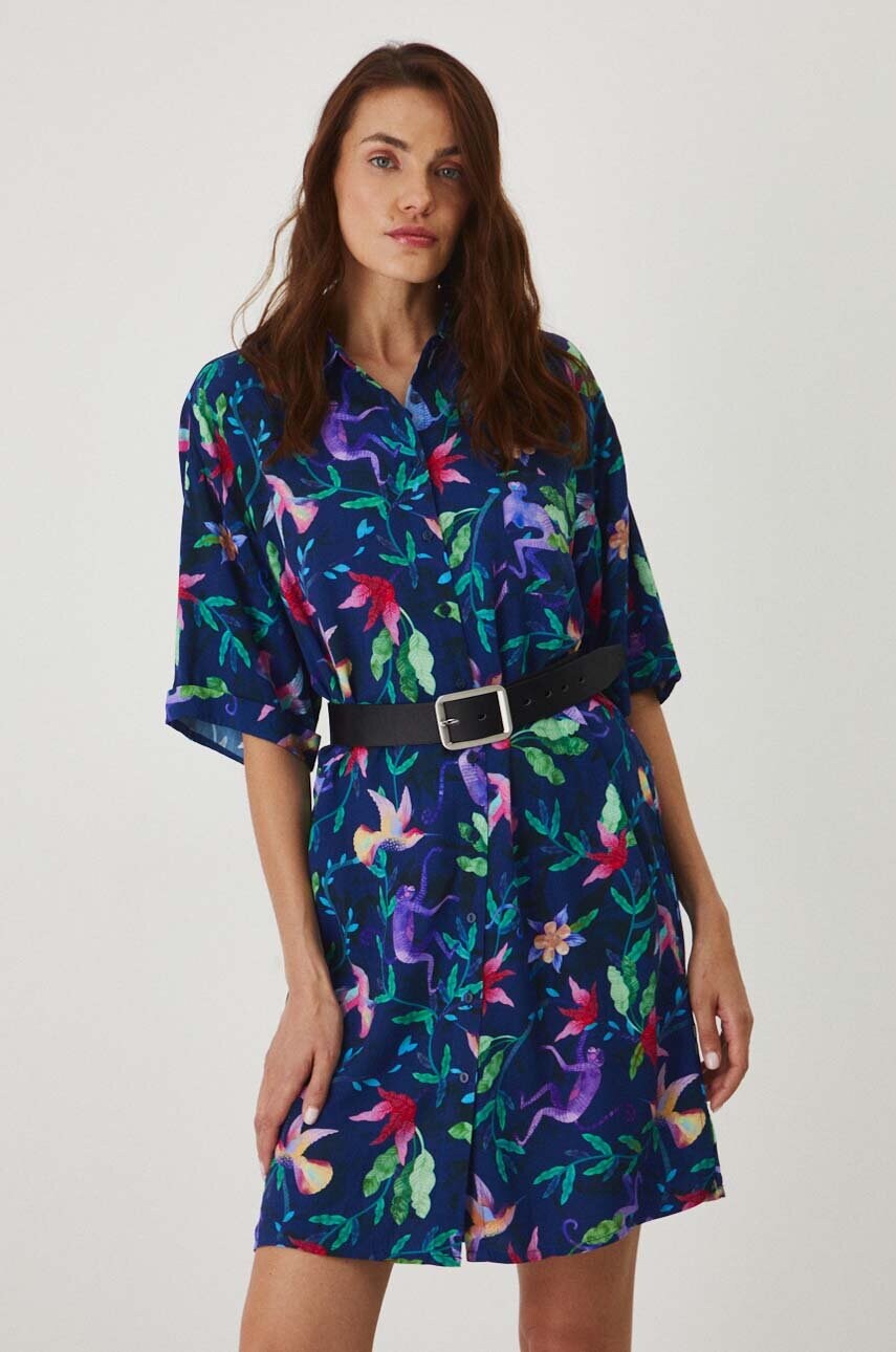 Сукня Medicine колір синій midi oversize