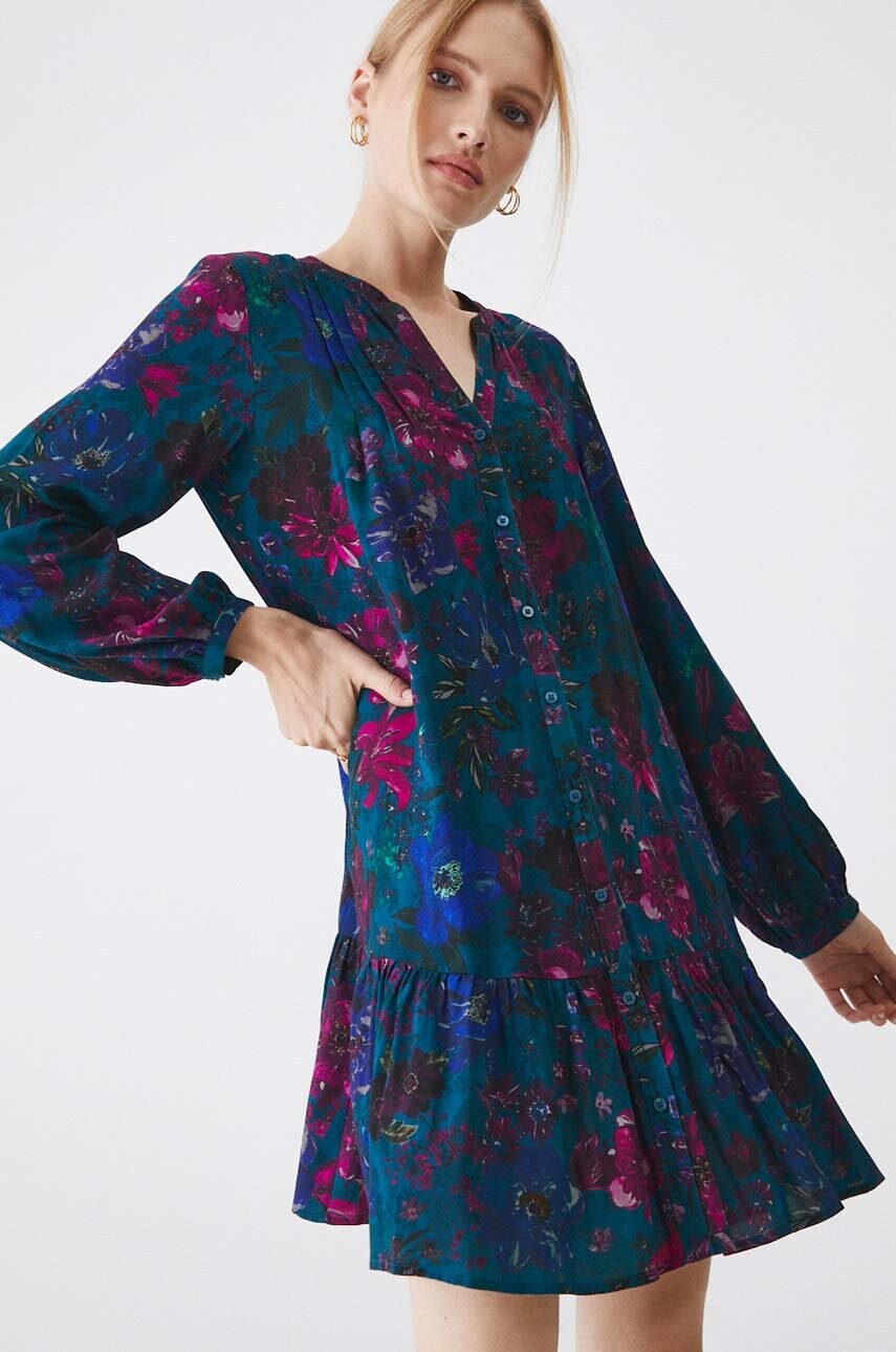 Сукня Medicine колір бірюзовий mini oversize