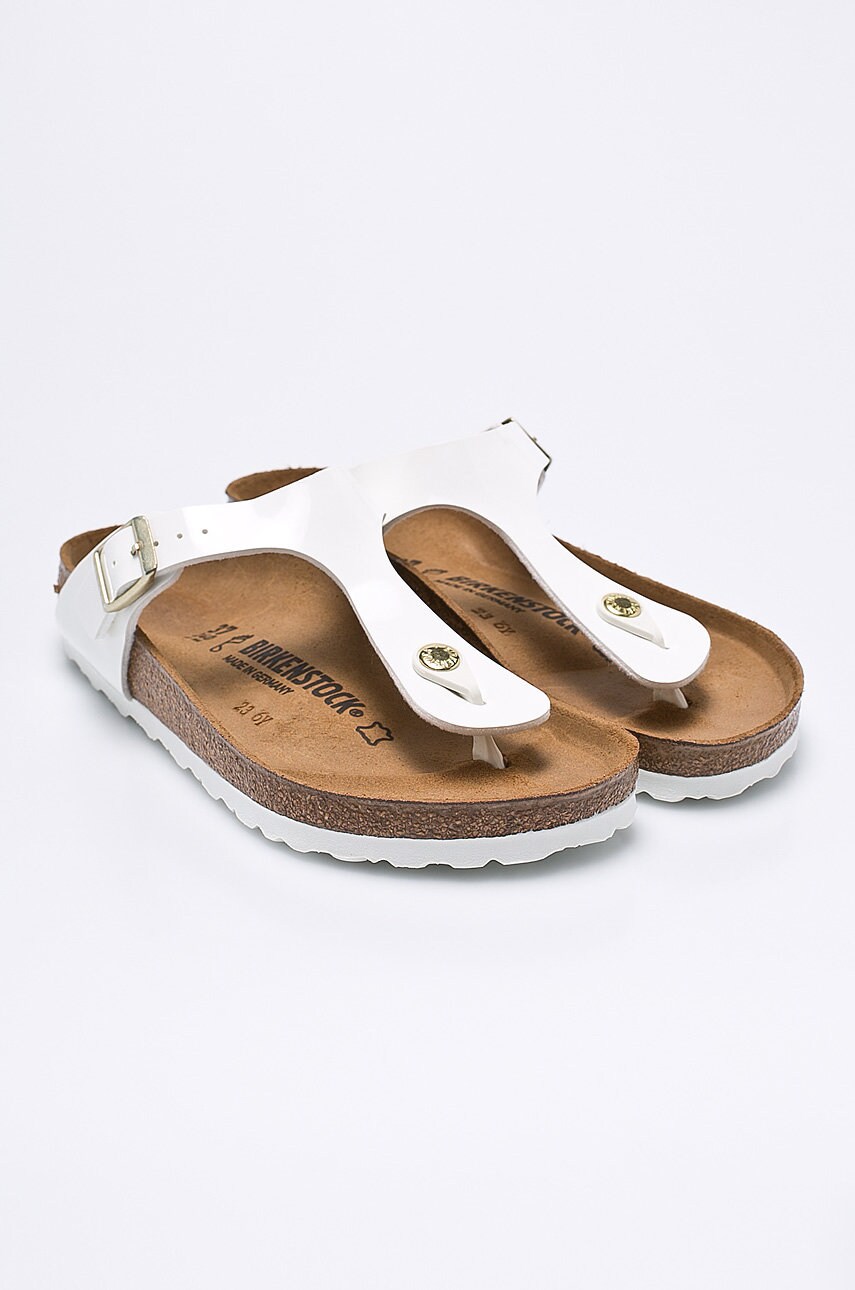 В'єтнамки Birkenstock Gizeh жіночі колір білий на плоскому ходу 1005299