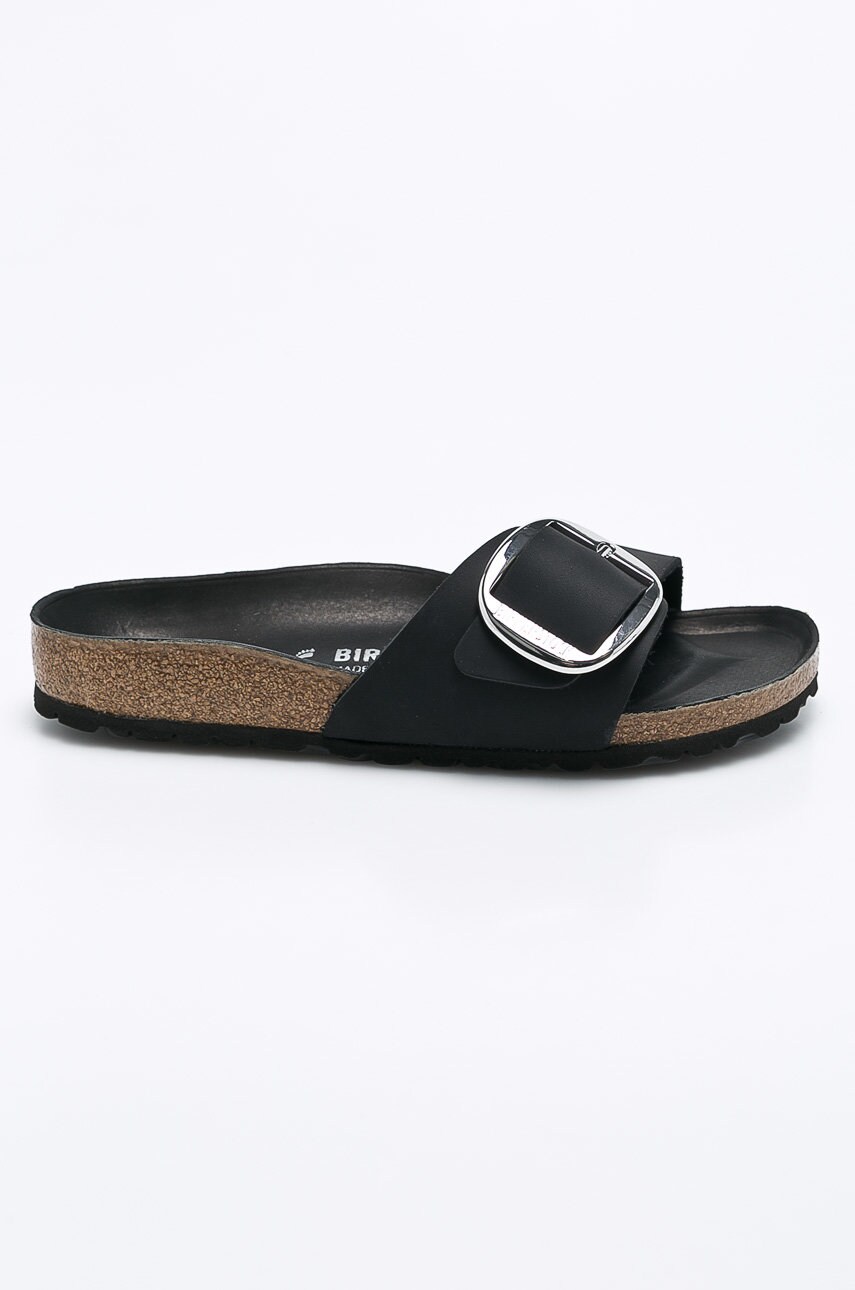 Шльопанці з нубуку Birkenstock Madrid Big Buckle колір чорний 1006523