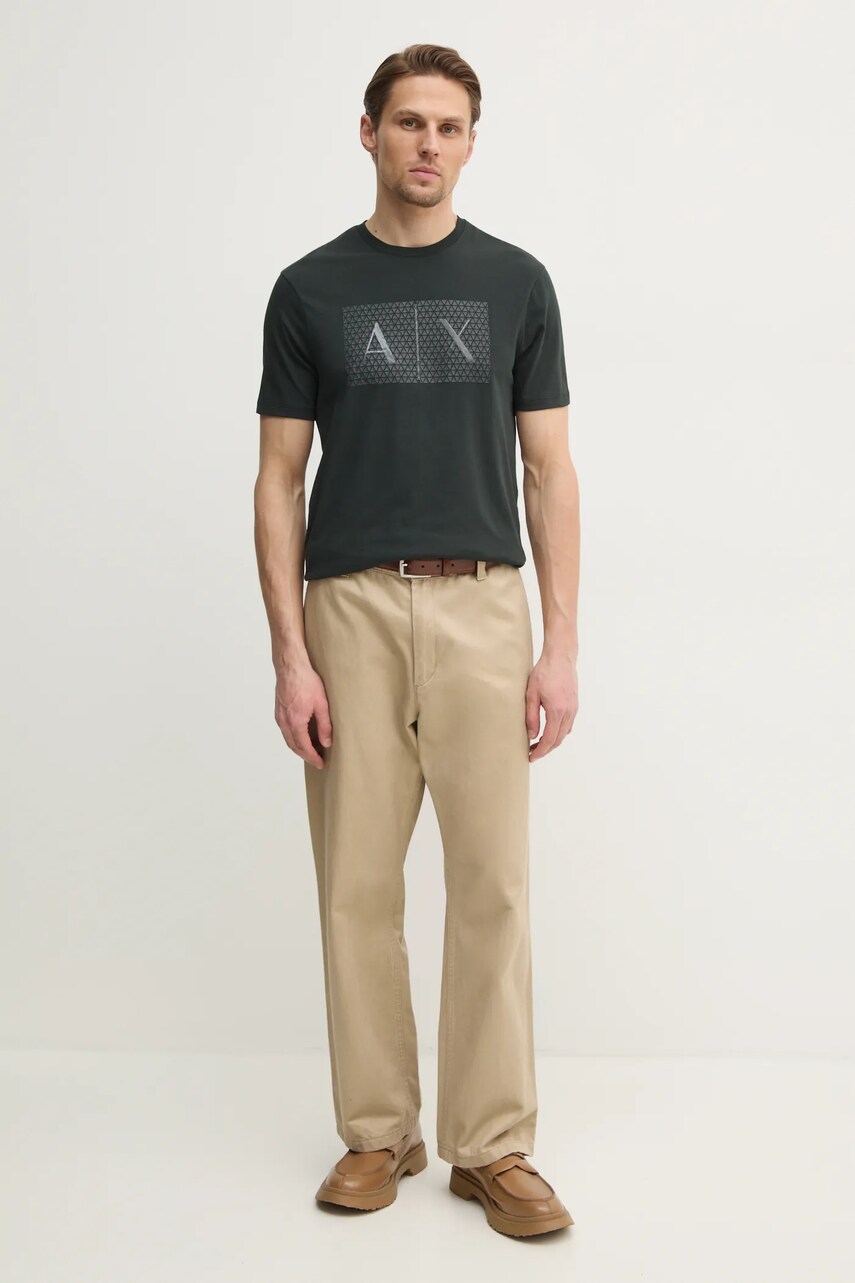 Бавовняна футболка Armani Exchange чоловіча колір синій з принтом 8NZTCK Z8H4Z