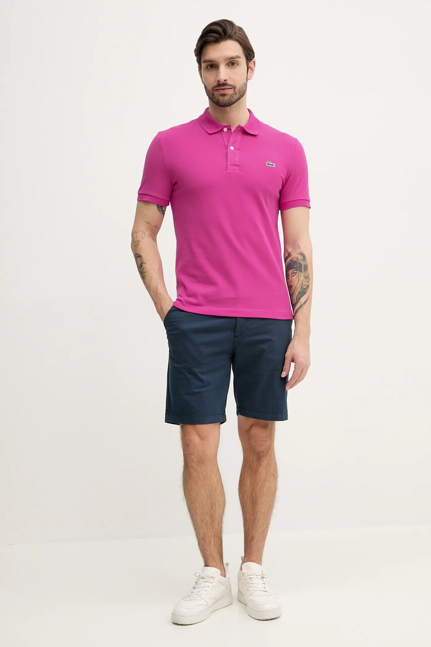 Бавовняне поло Lacoste колір білий однотонне PH4012