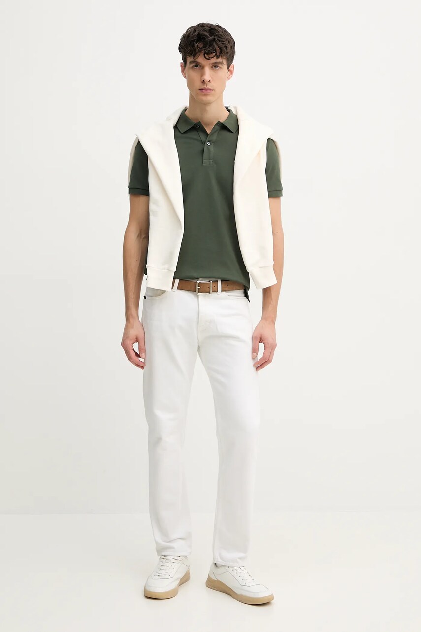 Бавовняне поло Lacoste колір білий однотонне PH4012