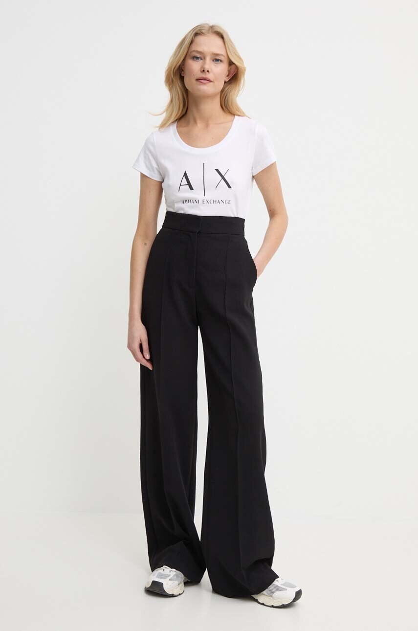 Бавовняна футболка Armani Exchange жіночий колір білий