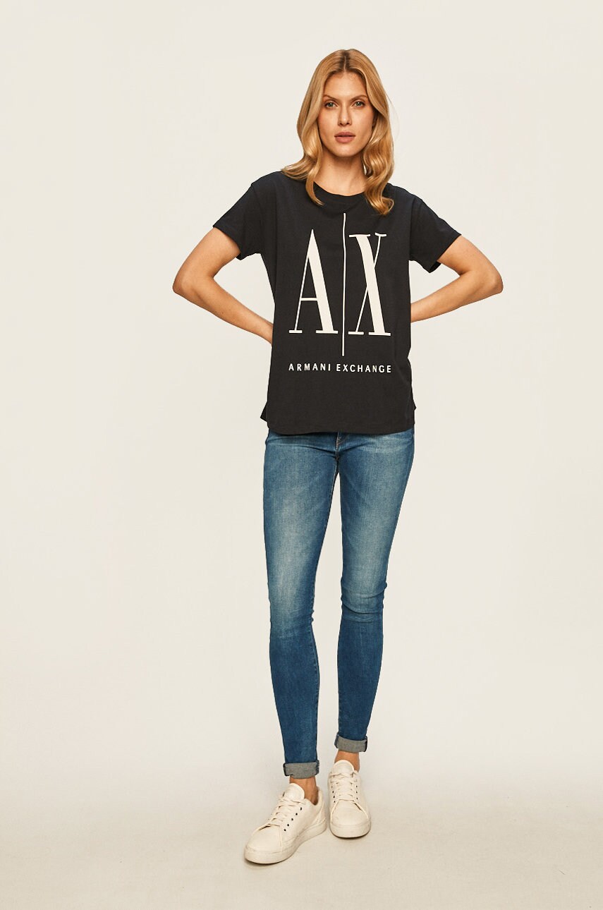 Футболка Armani Exchange жіночий колір синій 8NYTCX YJG3Z