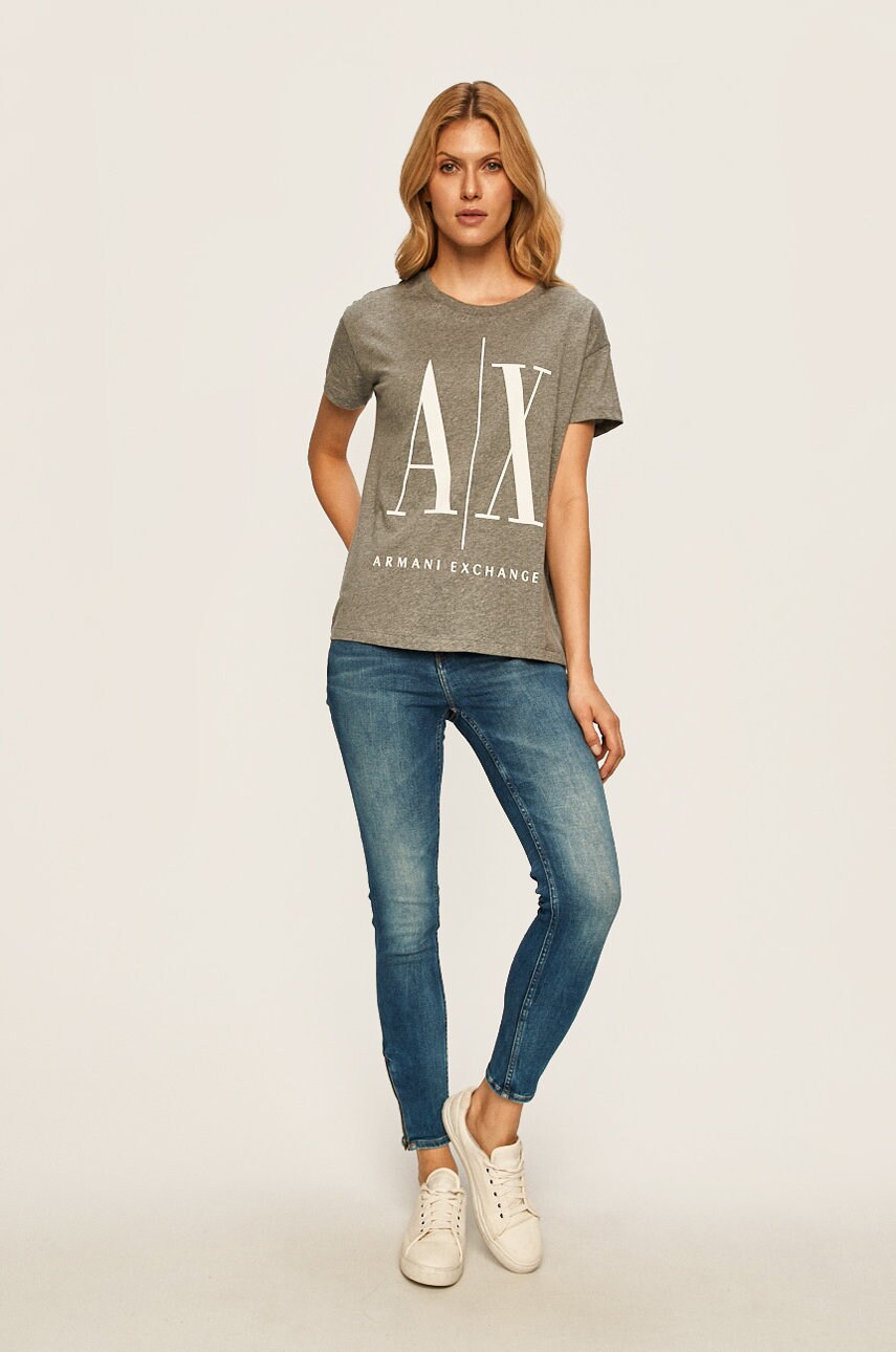 Футболка Armani Exchange жіночий колір сірий 8NYTCX YJG3Z