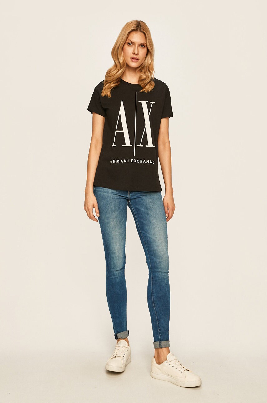 Футболка Armani Exchange жіночий колір чорний 8NYTCX YJG3Z