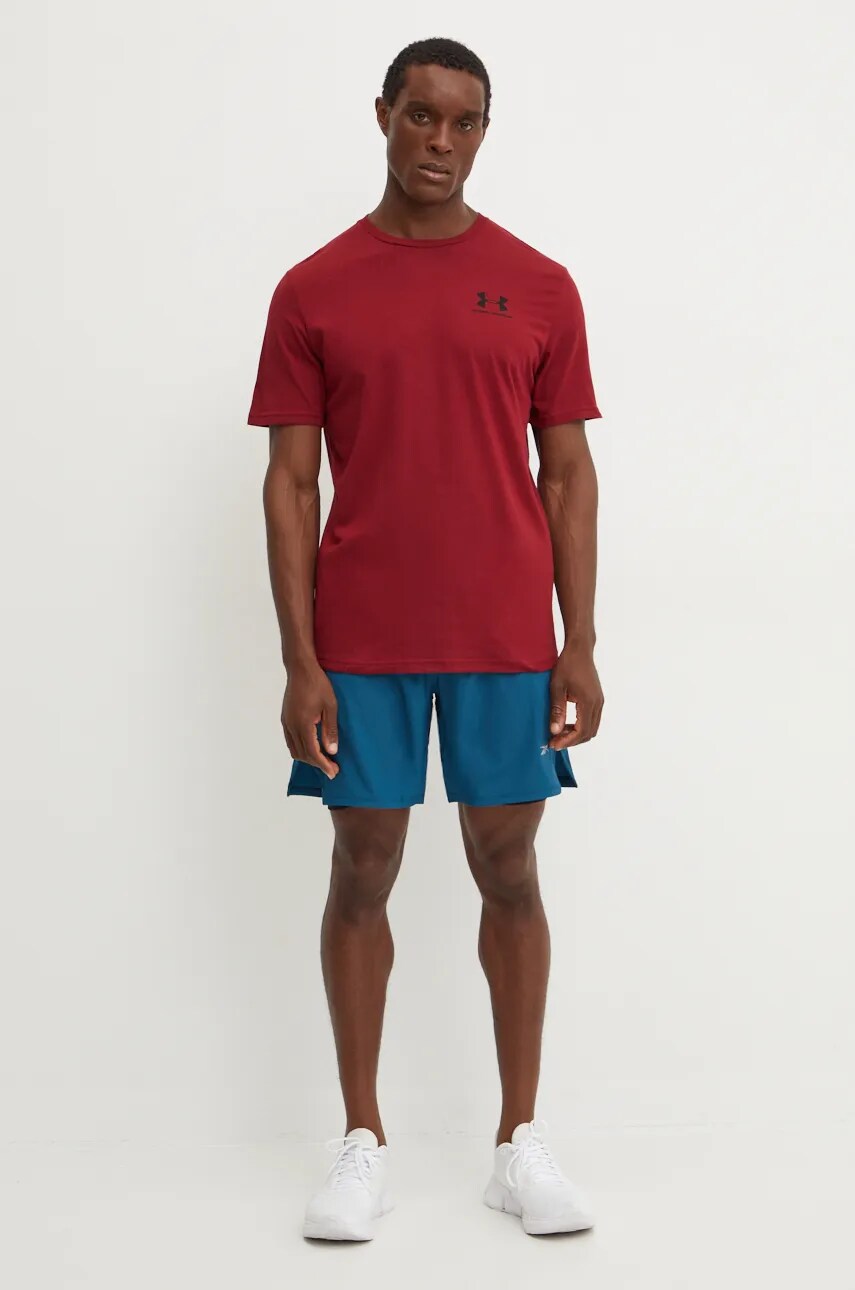 Футболка Under Armour SPORTSTYLE LEFT CHEST чоловіча колір бордовий однотонна 1326799