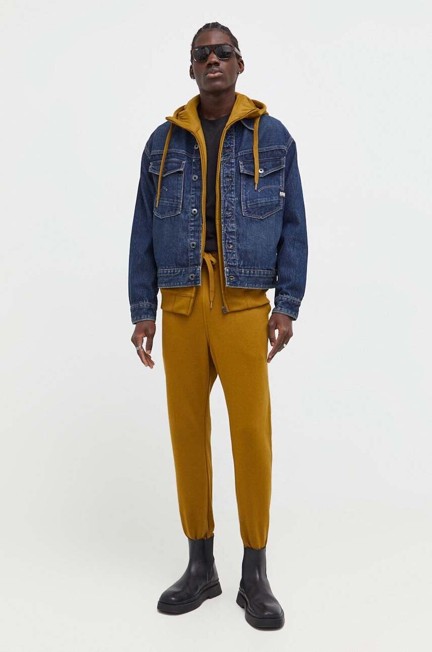 Кофта G-Star Raw чоловіча з капюшоном однотонна