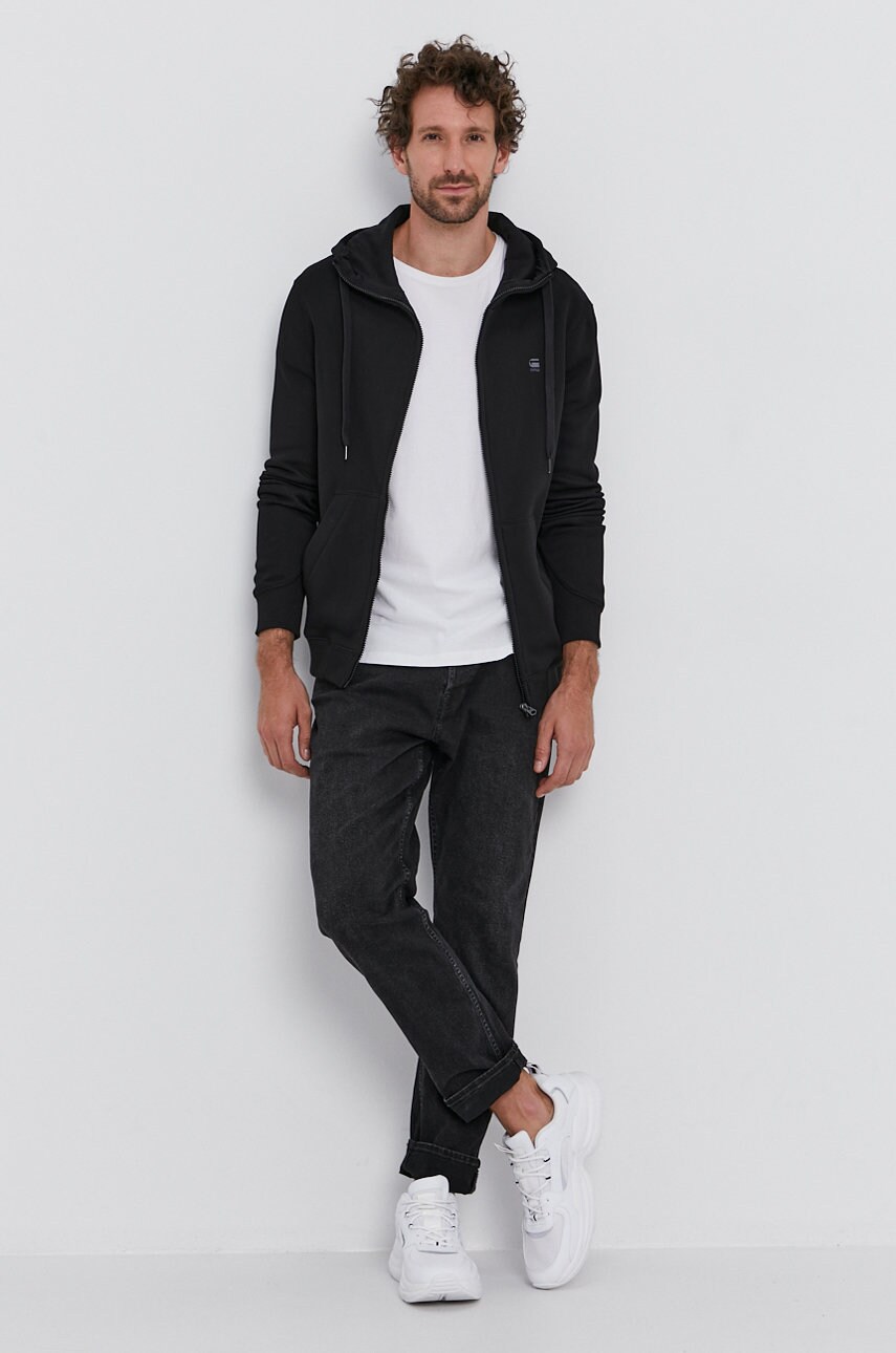 Купити Кофта G-Star Raw чоловіча колір чорний гладка – головне зображення