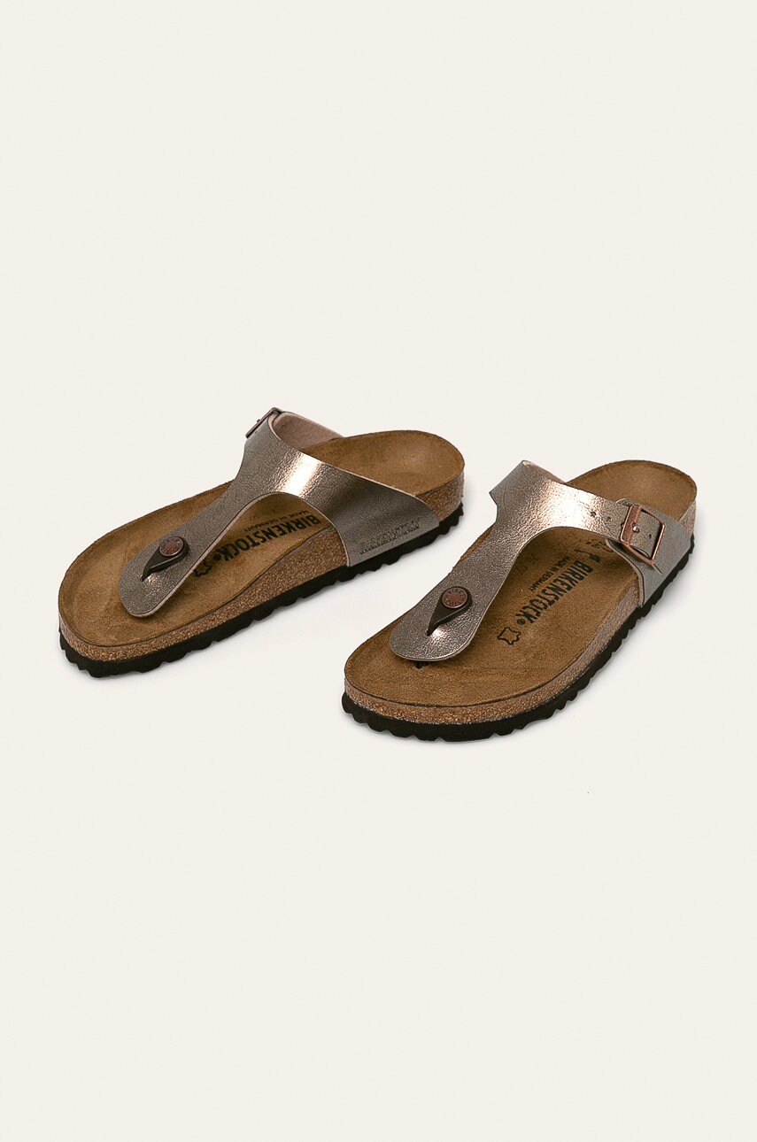В'єтнамки Birkenstock Gizeh жіночі колір коричневий на плоскому ходу 1016145
