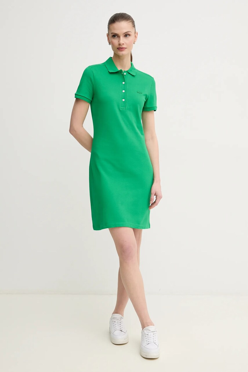 Сукня Lacoste колір зелений mini пряма