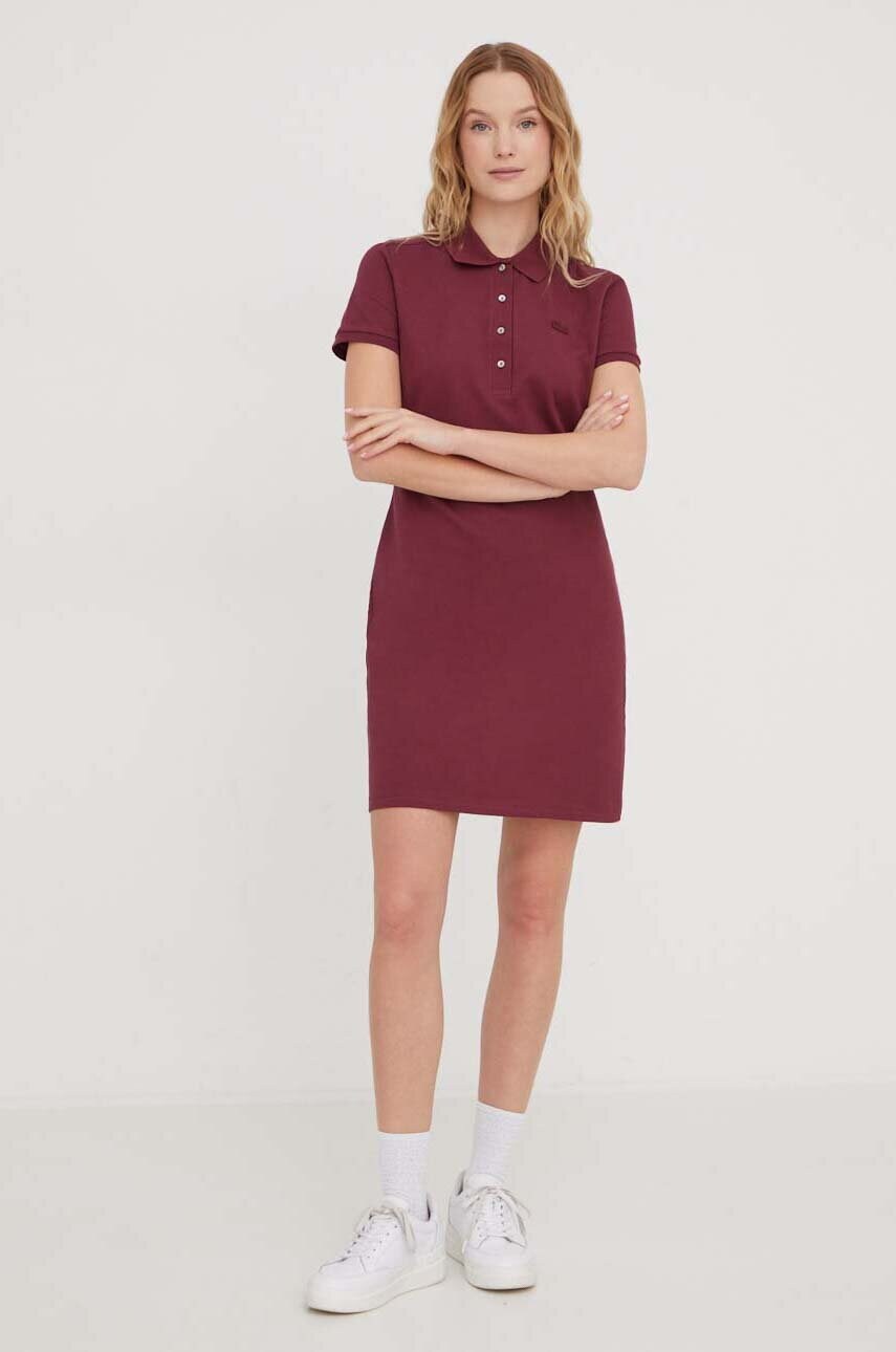 Сукня Lacoste колір бордовий mini пряма