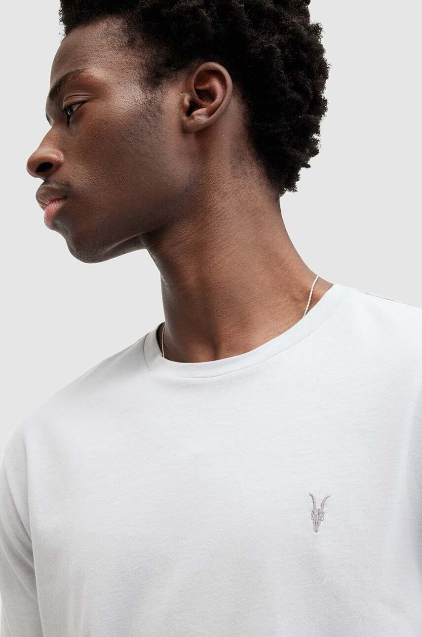 Бавовняна футболка AllSaints BRACE SS CREW чоловіча колір рожевий однотонна MD131G