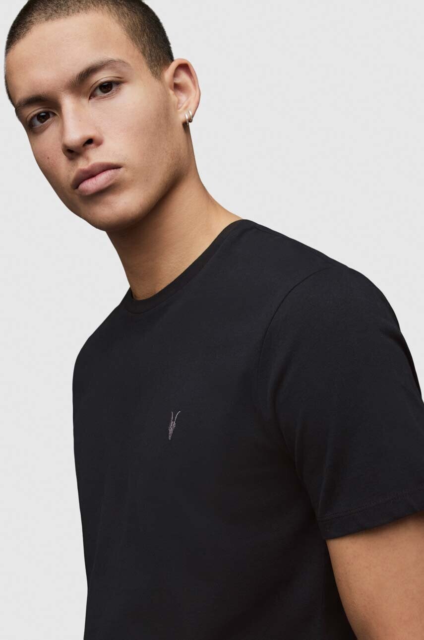 Футболка AllSaints чоловічий колір чорний однотонний