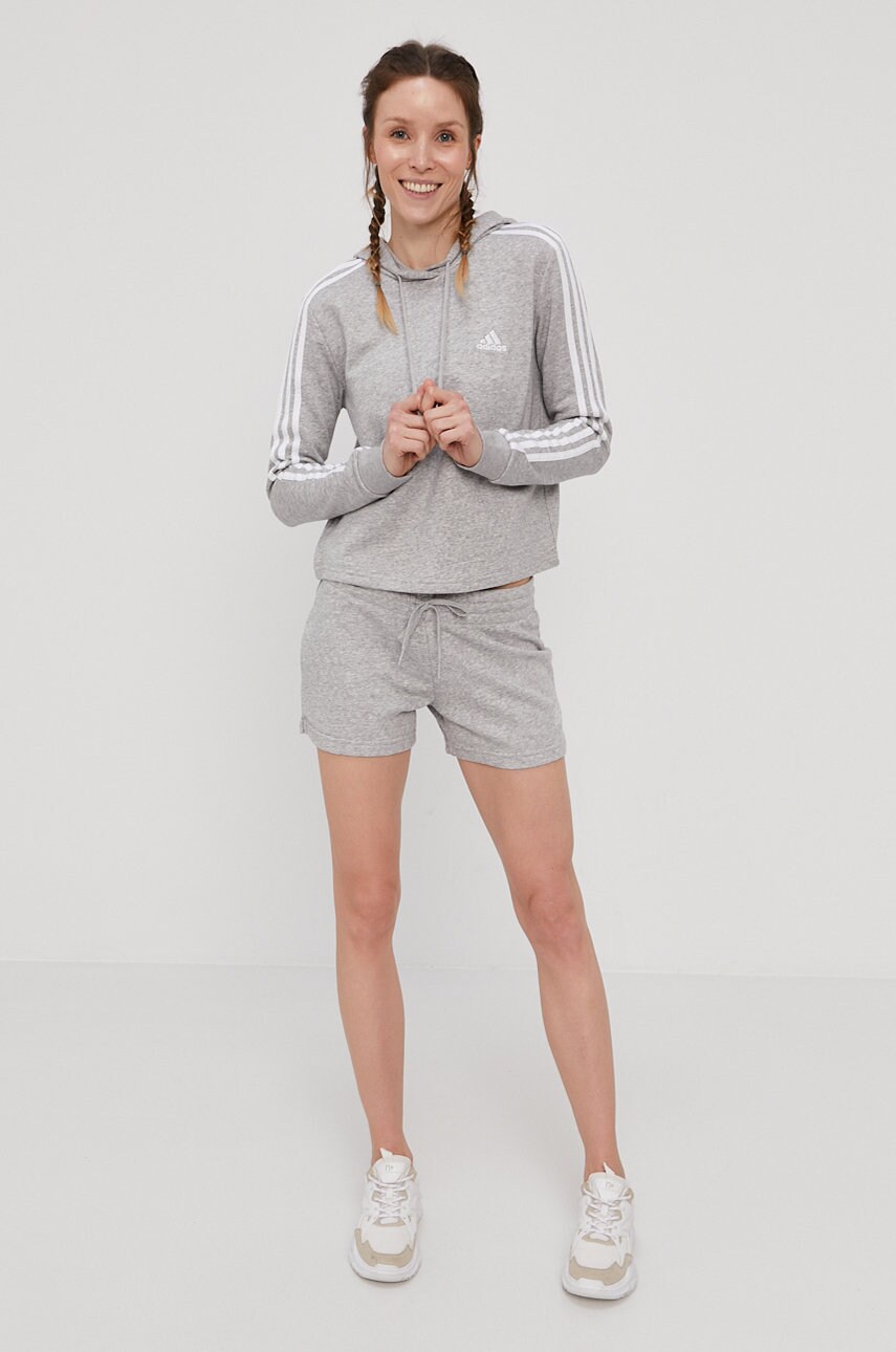 Кофта adidas жіноча колір сірий гладка