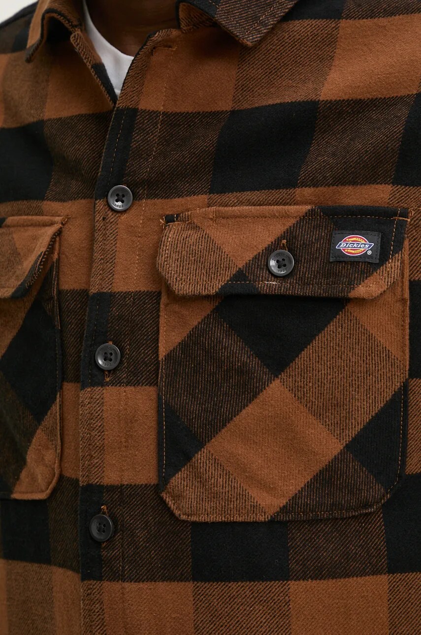 Сорочка Dickies чоловіча колір жовтий regular класичний комір