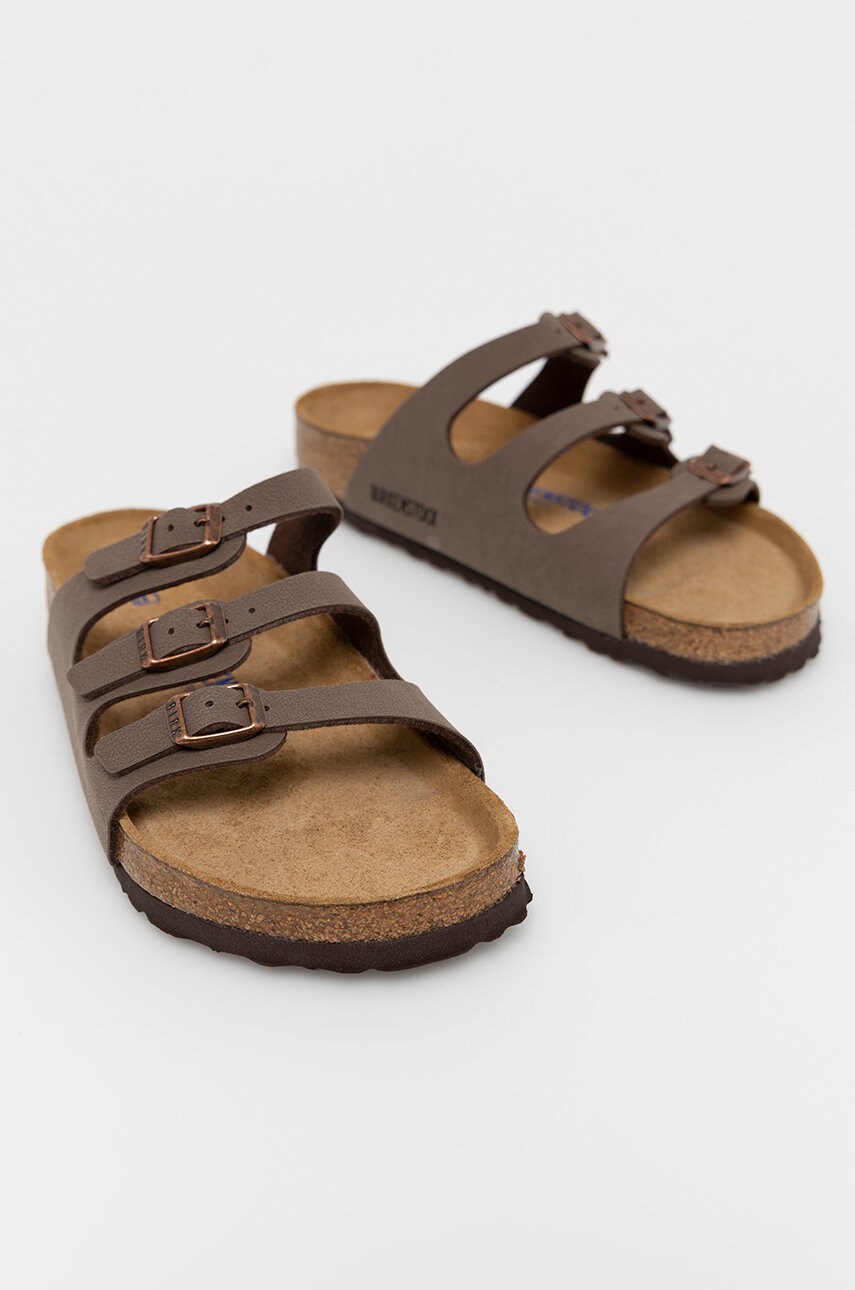 Шльопанці Birkenstock Florida SFB жіночі колір коричневий 53881