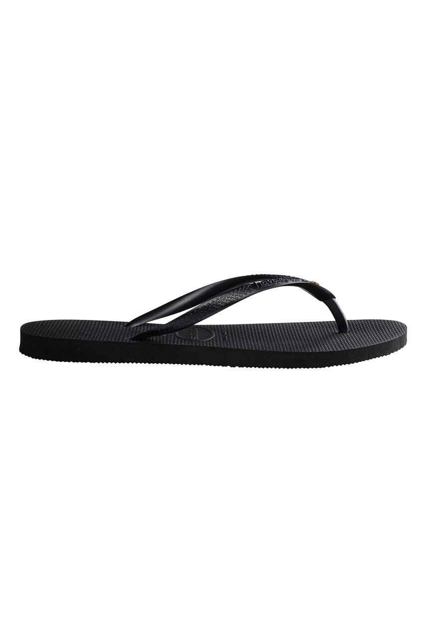 В'єтнамки Havaianas жіночі колір чорний на плоскому ходу
