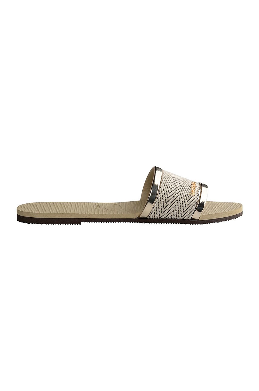 Шльопанці Havaianas жіночі колір бежевий