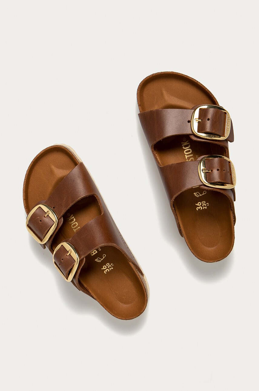 Шкіряні шльопанці Birkenstock Arizona Big Buckle жіночі колір коричневий 1011072