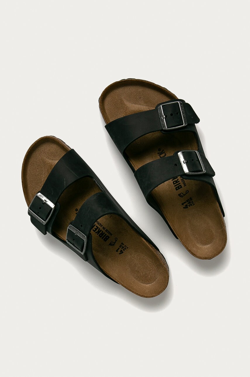 Шльопанці з нубуку Birkenstock Arizona колір чорний