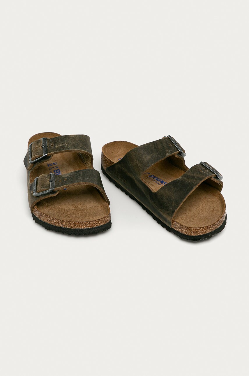 Шкіряні шльопанці Birkenstock Arizona колір зелений