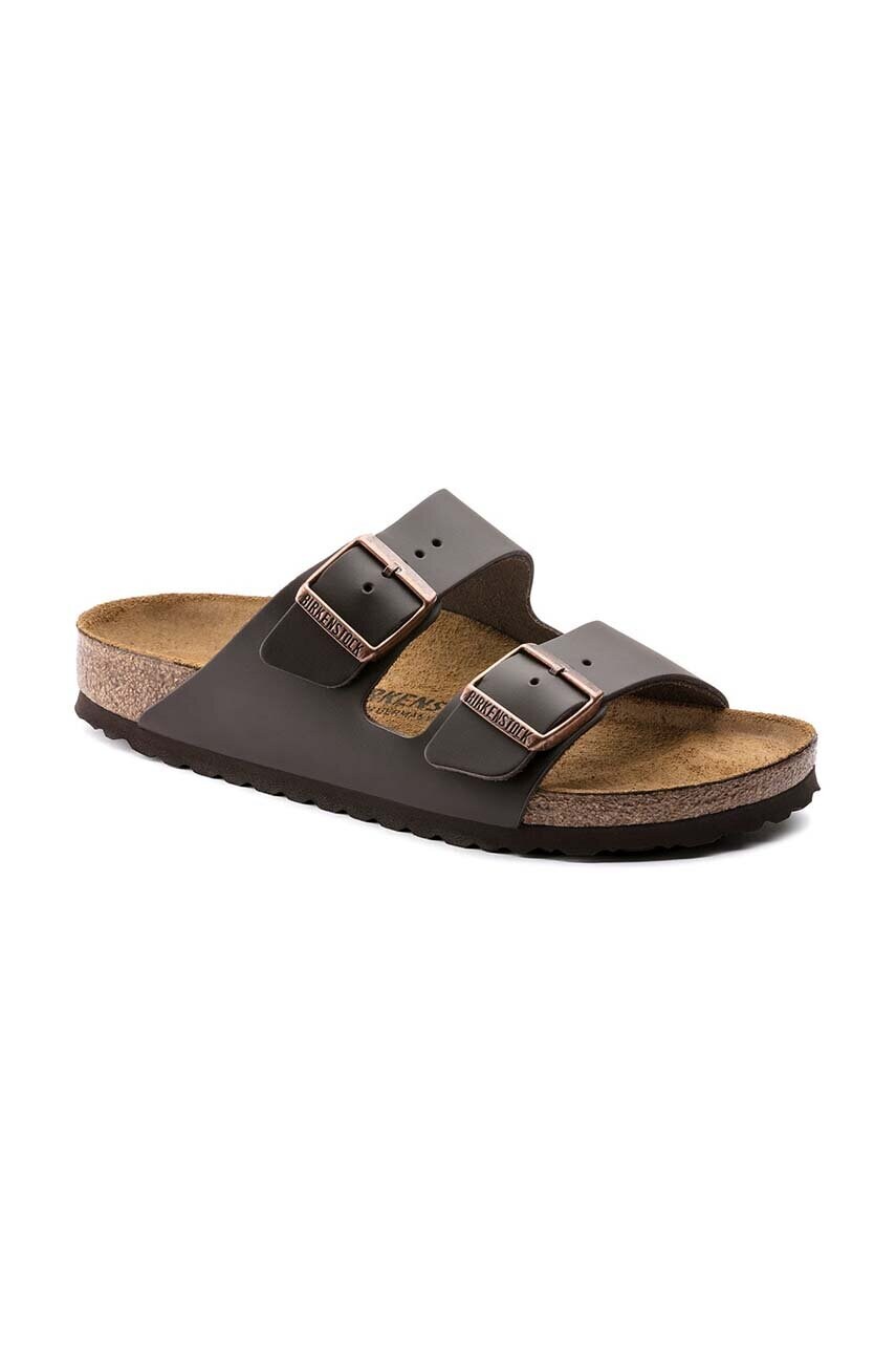 Шкіряні шльопанці Birkenstock Arizona чоловічі колір коричневий 51101
