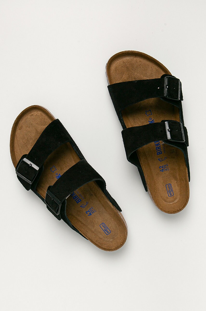 Замшеві шльопанці Birkenstock Arizona чоловічі колір чорний