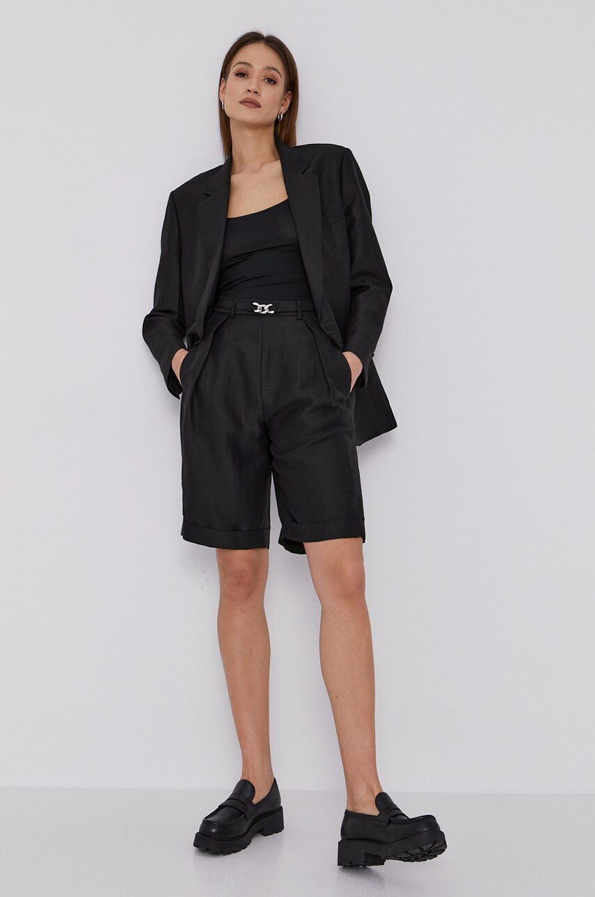 Піджак The Kooples колір чорний гладкий