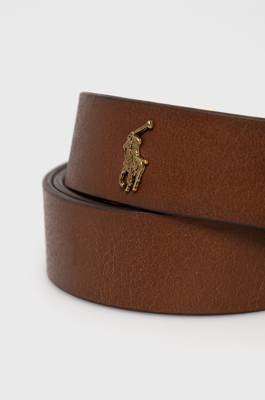 Шкіряний ремінь Polo Ralph Lauren чоловічий колір коричневий