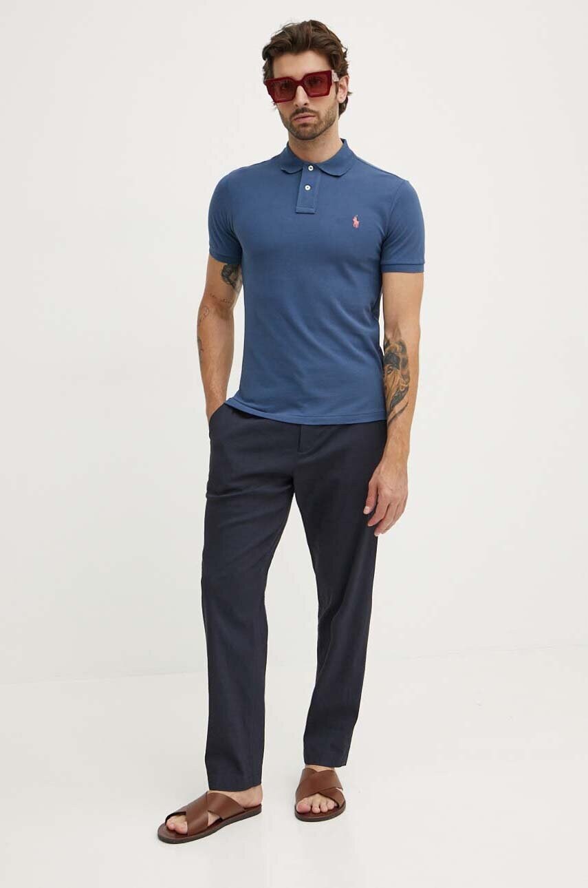 Бавовняне поло Polo Ralph Lauren однотонне 710536856