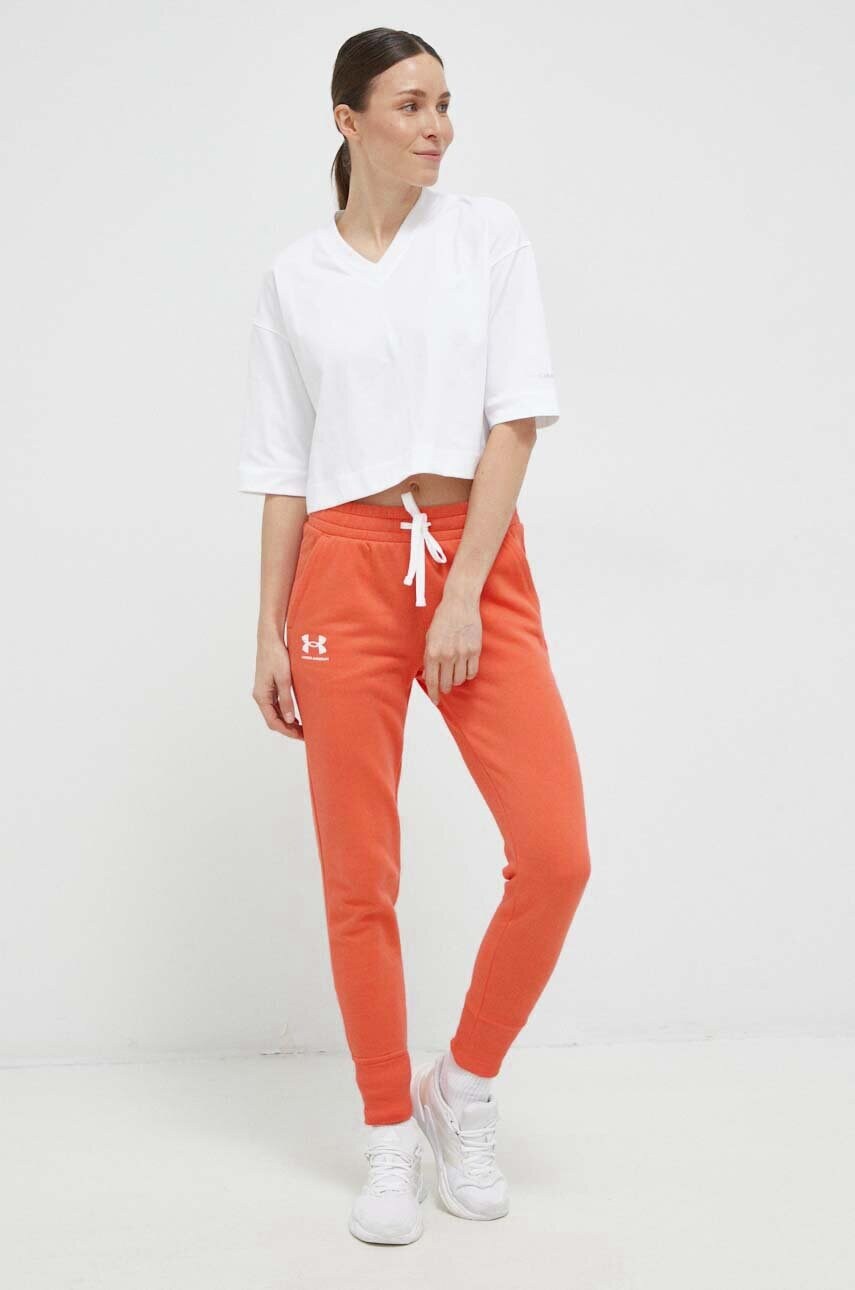 Штани Under Armour жіночі колір помаранчевий меланж 1356416-035