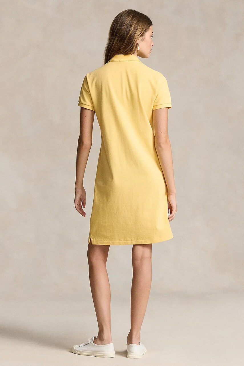 Бавовняна сукня Polo Ralph Lauren колір жовтий mini пряма 211799490