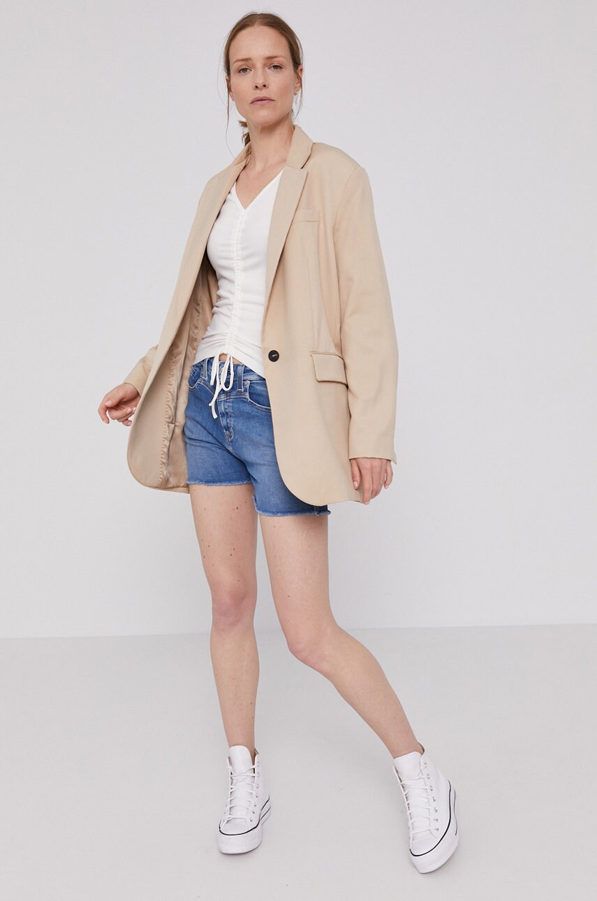 Джинсові шорти Pepe Jeans Mary Archive жіночі гладкі висока посадка